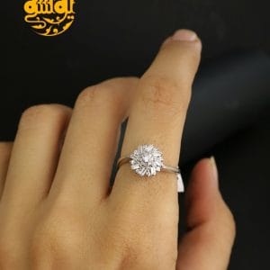 انگشترطلاسفیدنگین دار