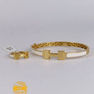 ست دستبندوانگشتر هرمس سفید